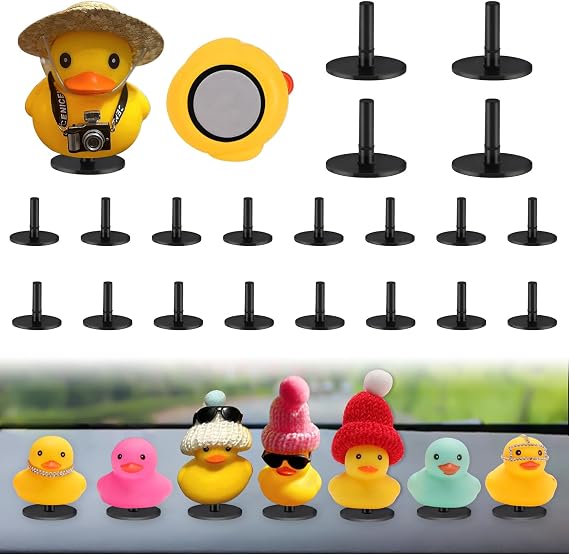 20pcs Duck Mount, Flock Locker Rubber Duck Holder Dashboard for Jeep Dash & Fixed Display, Gift for Jeep Lover, Double-Sided Stickers Included (20pcs)