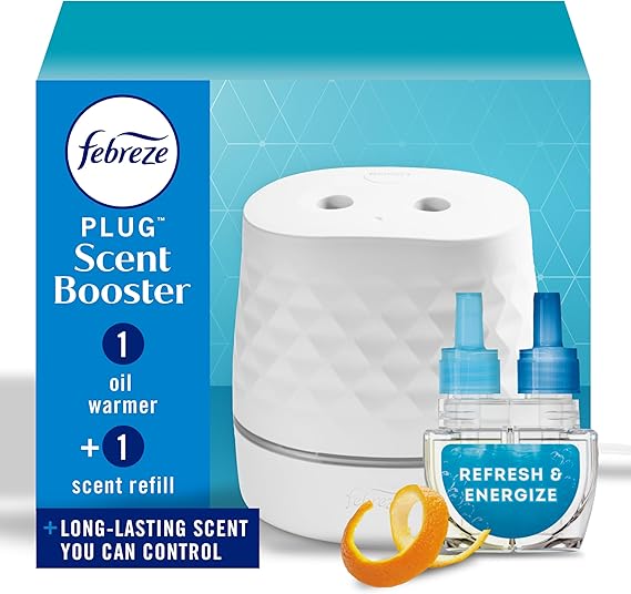 Starter Kit, Oil Diffuser, Air Freshener Plug in, Continuous Scent Device + 1 Refresh & Energize Refill