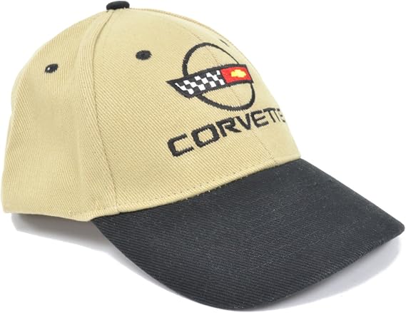 Corvette C4 High Profile Embroidered Black/Khaki Hat