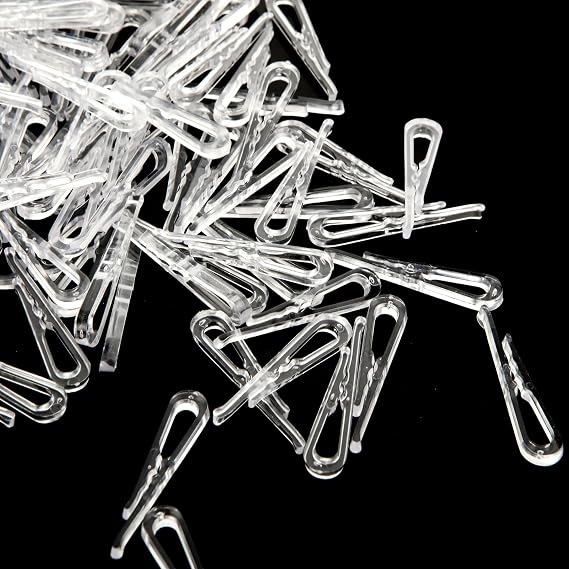 3000PCS U Shape Plastic Alligator Clips, 1.5Transparent Plastic Clothespins, Clear Shirt Clips with Teeth for Shirts Fabric Folding Ties Socks Pants Hold Garments in Place