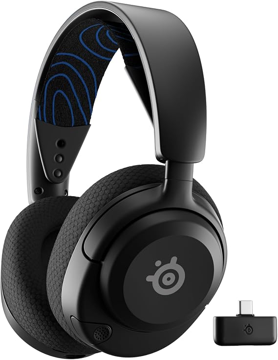 SteelSeries Arctis Nova 5P Wireless Multi-System Gaming Headset Neodymium Magnetic Drivers 100+ Audio Presets 60 HR Battery 2.4GHz or BT ClearCast Gen2.X Mic PS5, PS4, PC, Switch, Mobile