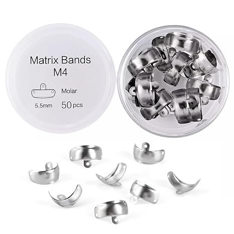 50PCS 5.5mm Large Decidious Metal Sectional Matrix Band Dental Sectional Contoured Matrices Matrix Bands