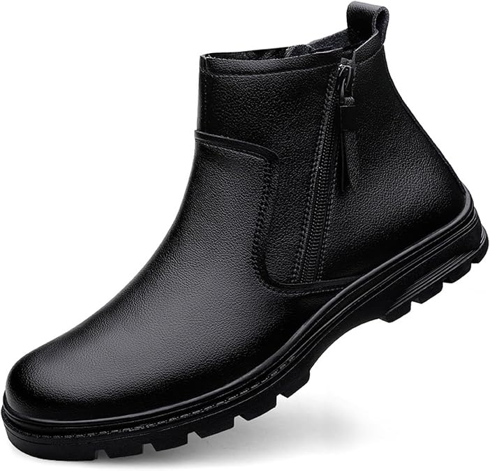 Winter Boots Chelsea Boots Plus Velvet Boots Men Business Leather Casual Shoes Ankle Boots Snow Boots