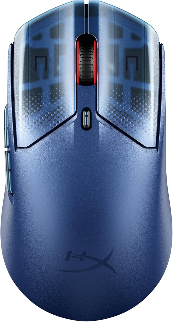 HyperX Pulsefire Haste 2 S Wireless Gaming Mouse Navy Japanese Authorized | Durable magnesium alloy shell, lightweight, 2.4 oz 64 g, 26K sensor, HyperX glass skate, symmetrical, dual wireless