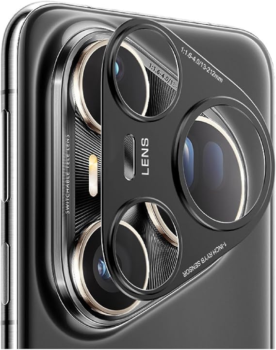 Camera Lens Protector Compatible with Huawei Pura 80 Ultra, 2-Pack Hollow Aluminum Alloy Camera Protector, Does Not Affect Imaging - Black
