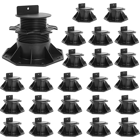24Pack Adjustable Deck Support Pedestal, 2-3/8" to 5-1/2" Height