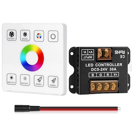RF Touch Panel RGB LED Controller Kit for 5/12/24V 4-PIN Strip Light