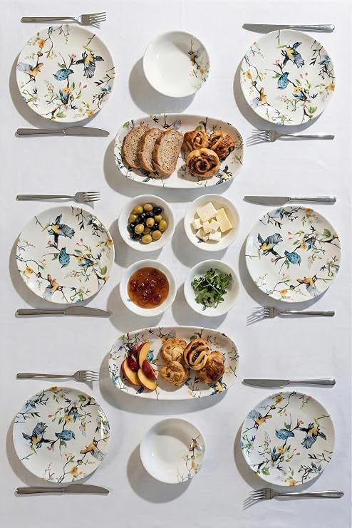 Porsima 4271 Pure 14 Parça Porselen Kahvaltı Seti 6 Kişilik Kahvaltı Takımı