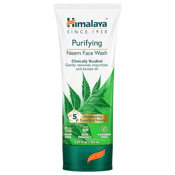 Himalaya Purifying Neem Face Wash With Neem & Turmeric for Oily Skin,5.07oz