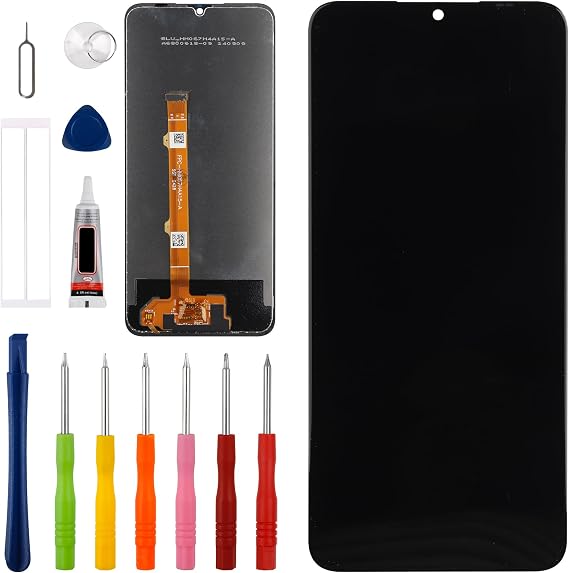[with Frame] Vvsialeek New LCD Touch Screen Digitizer Assembly for Icon 6 (S1219C) [6.2 inch] with Technical Repair Tools Kit- Fingerprint Function
