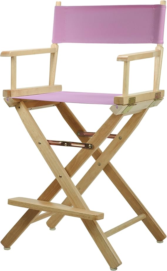 Casual Home 220-00/021-22 Director Chair 24" - Counter Height Natural Frame/Pink Canvas
