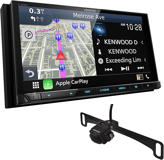 KENWOOD DNX997XR 6.8" CD/DVD Garmin Navigation Touchscreen Receiver w/Apple CarPlay and Android Auto | Plus KENWOOD CMOS-740HDLP High Definiation HD Backup Camera