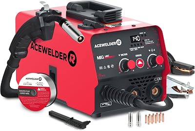 140A Gasless Flux Core MIG WelderLift TIGStick 3 in 1 Welding Machine 110V Portable IGBT Inverter Synergy Welder Machine