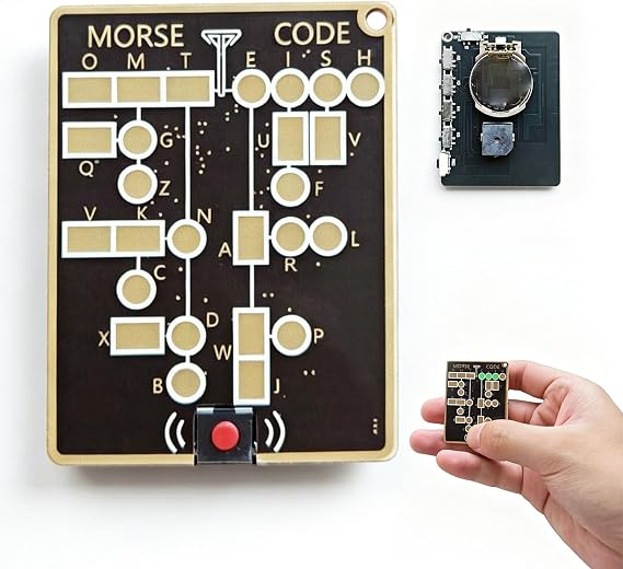 Morse Code Trainer Card - Portable Interactive LED Telegraph Trainer