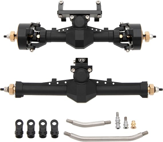 MEUS RACING Nylon SCX24 Axles with Isokinetic 3-Section CVD for Axial SCX24 C10 JLU Gladiator Bronco Deadbolt 1/24 RC Crawler, +5mm Widened and 52 Max. Steering Angle