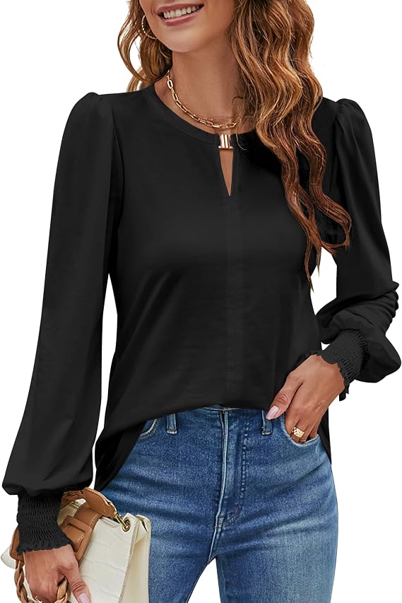 Blooming Jelly Womens Dressy Casual Blouses Business Trendy Tops Long Sleeve Shirts 2025 Fall Teacher Outfits