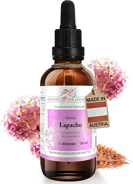 Lapacho Tincture 50 ml Tabebuia Impetiginosa Drops (1:4 Extract) Pau d'Arco Taheebo Ipê Roxo Purple Lapacho Tacuabé