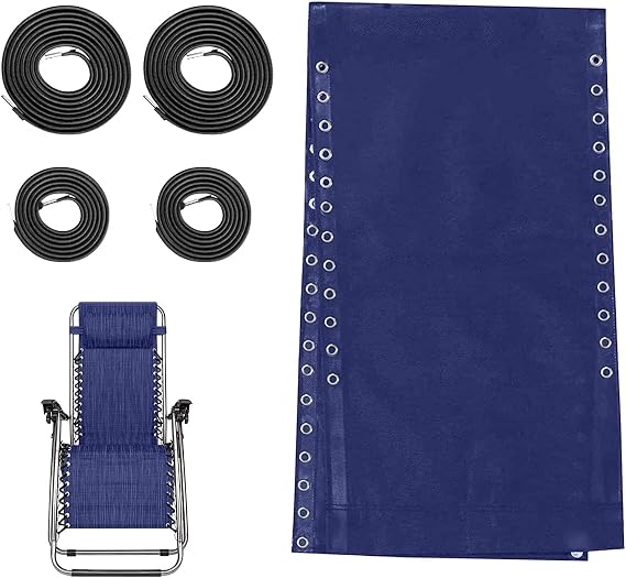 Antigravity Chair Replacement Fabric, Garden Recliners Fabric Cloth Replacement, with Cords, Recliner Lounge Chair Accessories FJIUMOZEN (Navy Blue)