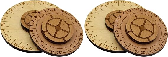 Hide and Seek Cipher Decoder Ring - Two Piece Escape Room Cipher Wheel (Pack of 2)