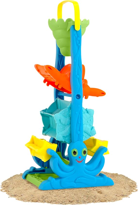Melissa & Doug Seaside Sidekicks Funnel Fun Sand and Water Toy - Kids Outdoor Toys and Beach Toys for Toddlers, Encourages Sensory Play, Ages 2+ | 1 Multi-Level Funnel Tower, Carry Handle, Sifting & Spinning Actions, Sensory Play Beach Toy, Toddler Toys for Kids, Ages 2+