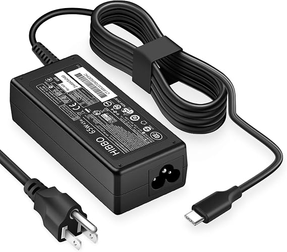 Charger Compatible with HP Laptop Chromebook 65W 45W USB C Power Adapter