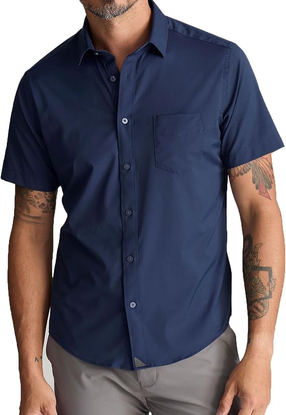 UNTUCKit Short Sleeve Performance Solid Shirts for Men