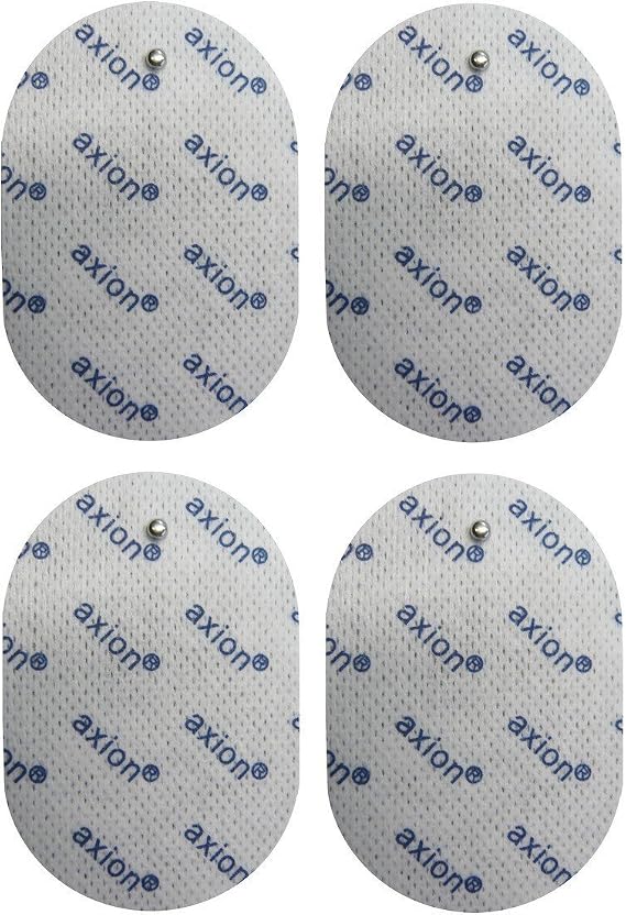 4 Oval TENS Electrode Pads Compatible for Panasonic TENS Machines - Pads for TENS EMS Devices - Size 70x50mm - axion Brand Quality