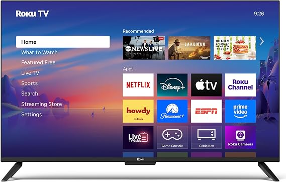 Roku Smart TV 43-Inch Select Series 4K HDR RokuTV with Roku Enhanced Voice Remote, Brilliant 4K Picture, Automatic Brightness, Seamless Streaming Live Local News, Sports, Family Entertainment