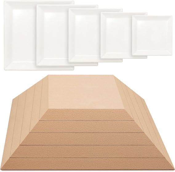 Sunnychicc 5 Pcs Square Pottery Molds for Clay Plaster Pottery Plate Mold Ceramic Clay Wood Forms for Handbuilding Dish Slump Templates Tools Craft DIY Press Art Making Supplies(6.14-10.87")