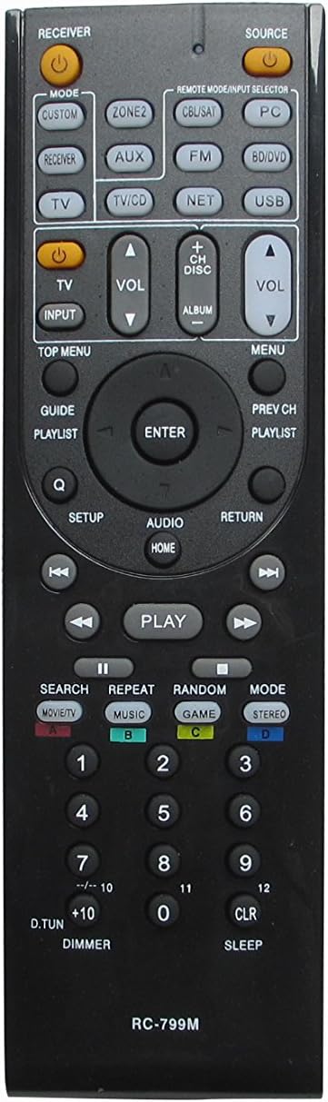 General Remote Control for Onkyo TX-NR414 RC-836M TX-SA578 RC-707M RC-738M TX-ST876S RC-740M RC-691M HT-S5200S RC-587M A/V AV Receiver