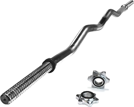 Cap Barbell 47-Inch Standard Threaded Solid Easy Curl Bar