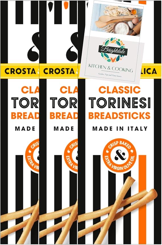 Breadstick Bundle with Crosta & Mollica Classic Torinesi Breadsticks 120g 3 Pack + Brightdale Kitchen Booklet
