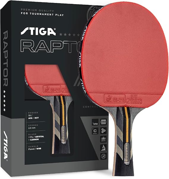 STIGA Raptor Table Tennis Racket Tournament Level Table Tennis Paddle with ITTF Approved Rubber