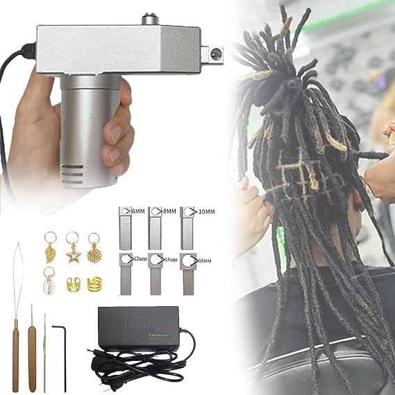 Dreadlocks Machine,Dreadlock Machine Kit for Locs Electric Instant Portable Dreadlocks Machine loc Machine Dreadlock Maker Can Be Directly Work on Head or Braiding Synthetic Hair