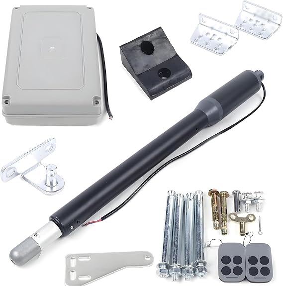 Electric Automatic Gate Opener Kit, for Swing Gate Up to 650lb Per Arm Electric Gate Opener Heavy Duty Dual Swing Gate Opener Automatic Gate Motor with Remote Complete Kit (Single)