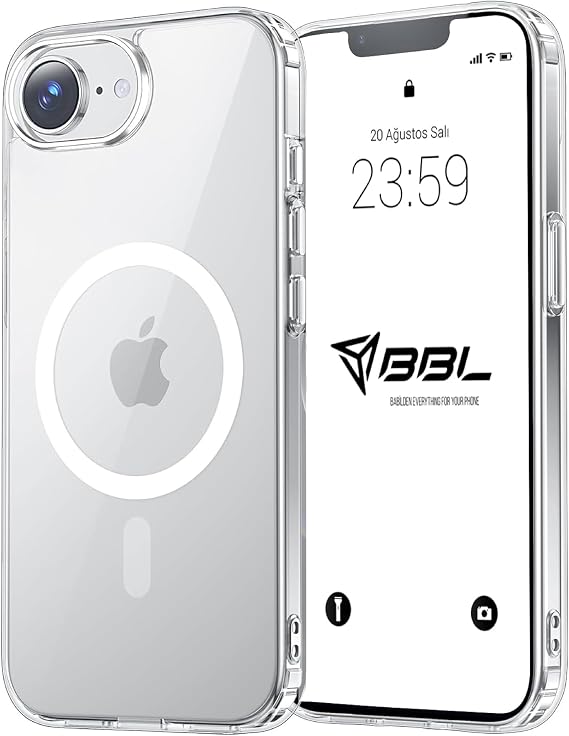 Babilden iPhone 17E / 16E İçin Kılıf Kamera Korumalı Magsafe İle Uyumlu Kablosuz Şarj Özellikli Şeffaf Telefon Kılıfı