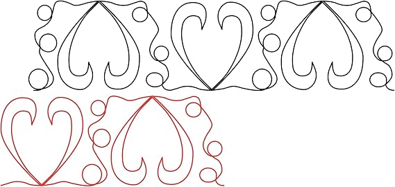 Linda's Heart Play Pantograph Pattern - 8" & 12" Sizes - Quilting Template