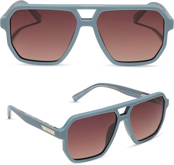 DIFF Cameron Navigator Sunglasses for Women | 100% UV Polarized Protection | Solid Frames
