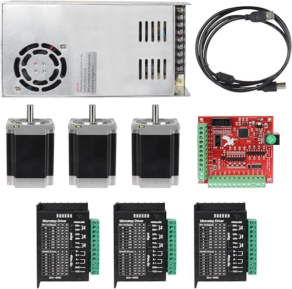 RATTMMOTOR CNC Controller Kit, 3 Axis CNC Kit+Nema23 Stepper Motor