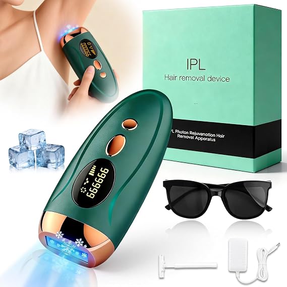 IPL Hair Removal Device for Women, 999,000 Flashes, 5 Power Levels, Facial Hair Remover for Face Bikini Body Legs Underarms, At-Home Hair Removal Device for Visible Results Over Time