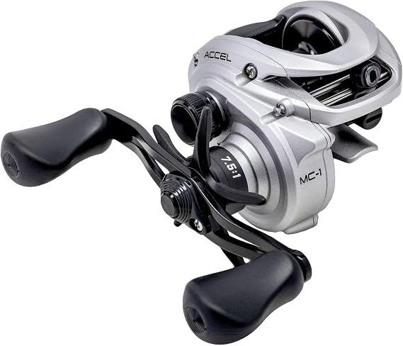 Lews Accel Baitcast Fishing Reel, RH Retrieve, 7.5:1 Gear Ratio, 4+1 Bearings (Clam Packaging)