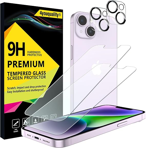 4youquality 4-in-1 for iPhone 14 Screen & Camera Lens Protector
