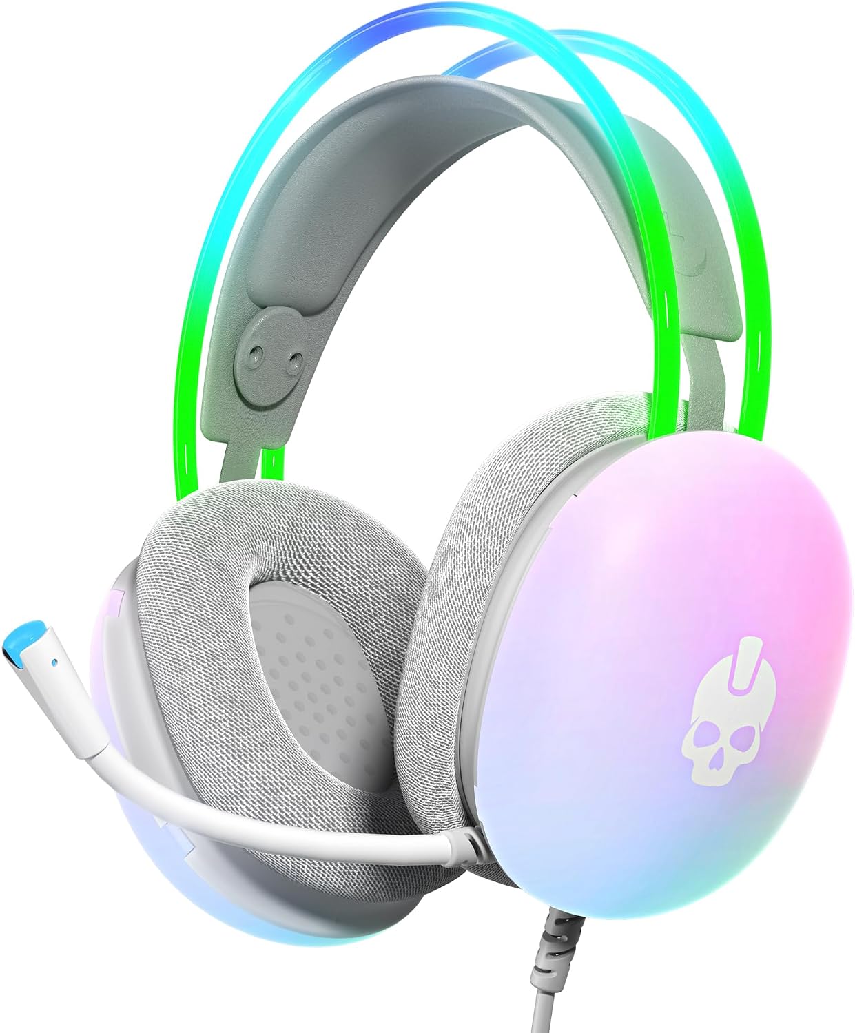 Nova Light Gaming Headset with Mic, Translucent Wired RGB Headphones, Compatible with PCs, Xbox Series XS, PlayStation 54, Nintendo Switch, Passive Noise-Cancelling, Includes USB-A Cord