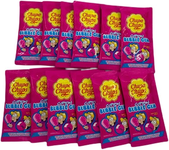 Chupa Chups Cotton Bubble Gum Tutti Frutti Flavour - Pack of 11 x 12G