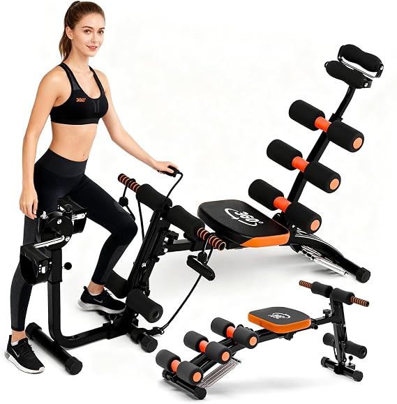 Multi-functional Adjustable Ab Trainer, Strength Workout Bench for Home Gym Total Body Workout, Sit up Machine for Abdominal, Multi Gear Exercise Chair, Ab Machine for Core, Leg, Thigh
