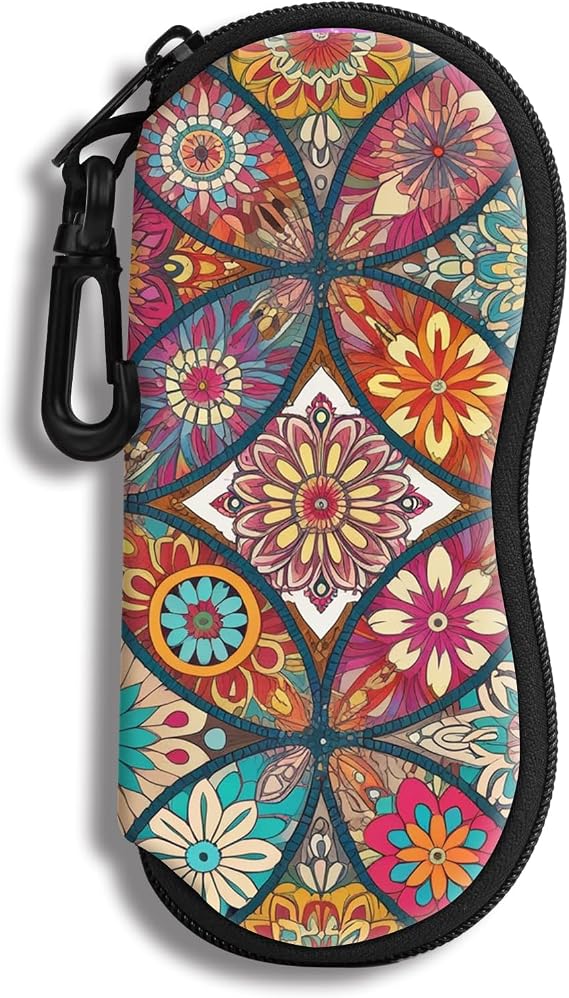Hion Sunglasses Soft Case Ultra Light Neoprene Zipper Eyeglass Case With Belt Clip
