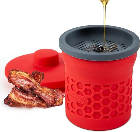 PrepSolutions Silicone Grease Strainer And Keeper, 2 Cup Capacity