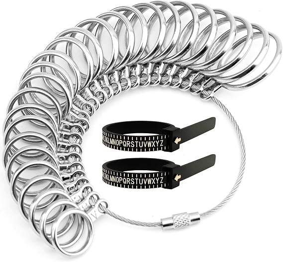 GAXPAK Ring Sizer UK, A-Z Ring Measurement Tool, 2 PCS Finger Size Measurer Jewellery Sizing Tools
