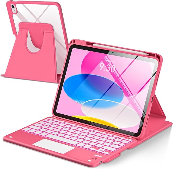 TaIYanG for iPad Keyboard Case A16 11th/10th Gen, 7 Color Backlit Keyboard