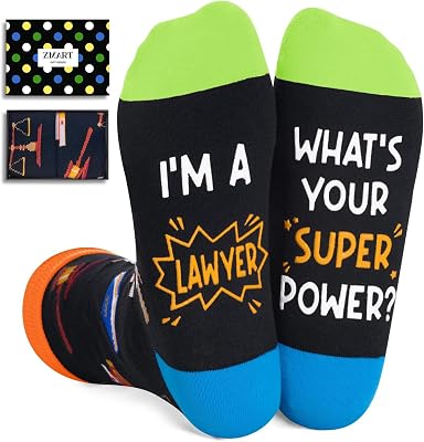 Zmart Gifts for Social Worker Lawyer - Fireman Law School Student Socks